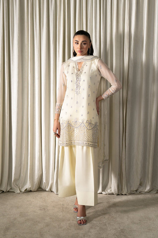 Neeshay | Ready to Wear Chiffon | RTW - CHFN - 06 White - is White dress from Neeshay - Ladies Clothes - Maria Faisal