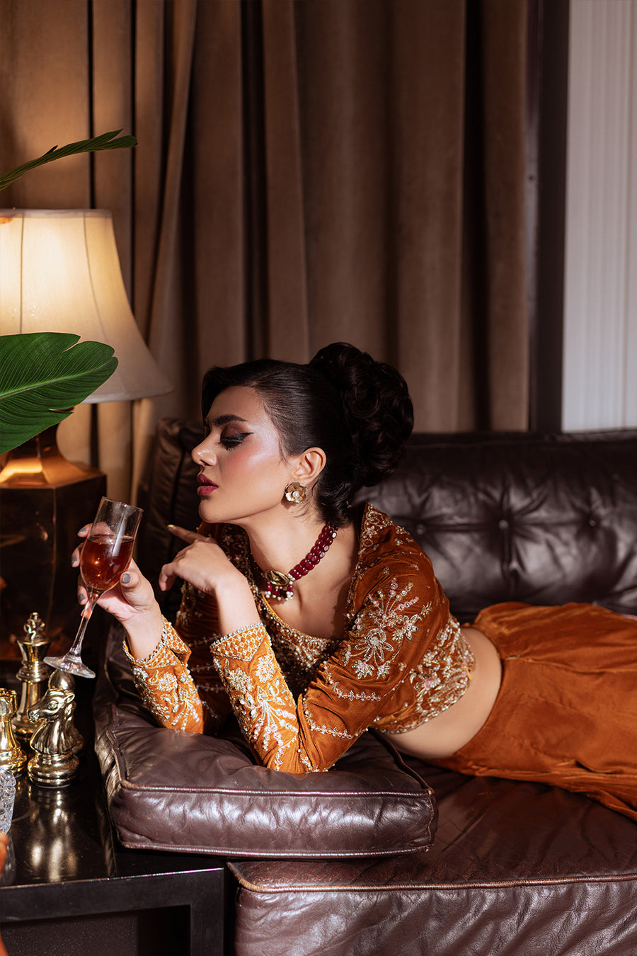 Saira Rizwan | Velvet Pret 25 | AMBERIN-SRVP25-11 - Formal Dress - available at Maria Faisal in UK and USA.
