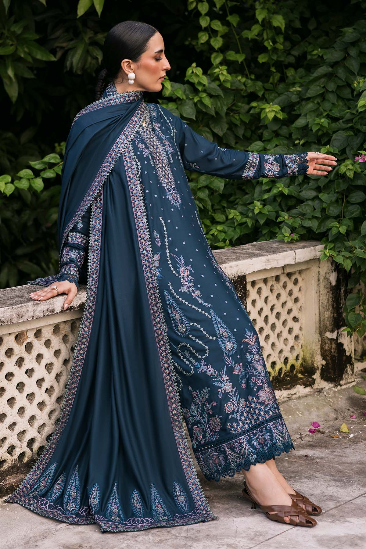 Nureh | Exclusive Winter 25 |   NE-175 - Casual Dress - available at Maria Faisal in UK and USA.