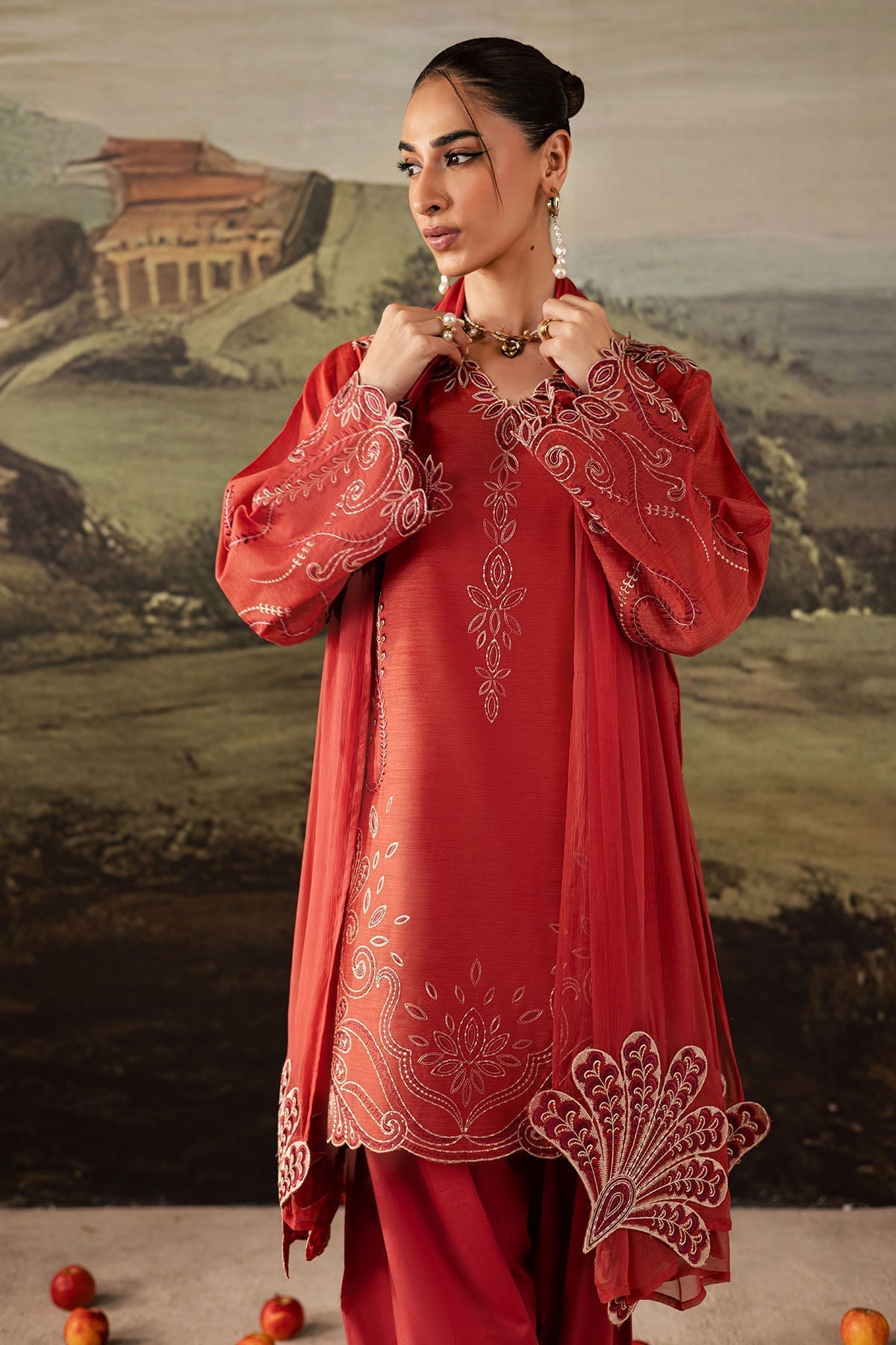 Nureh | Shades of Winter | NP-669 - Casual Dress - available at Maria Faisal in UK and USA.