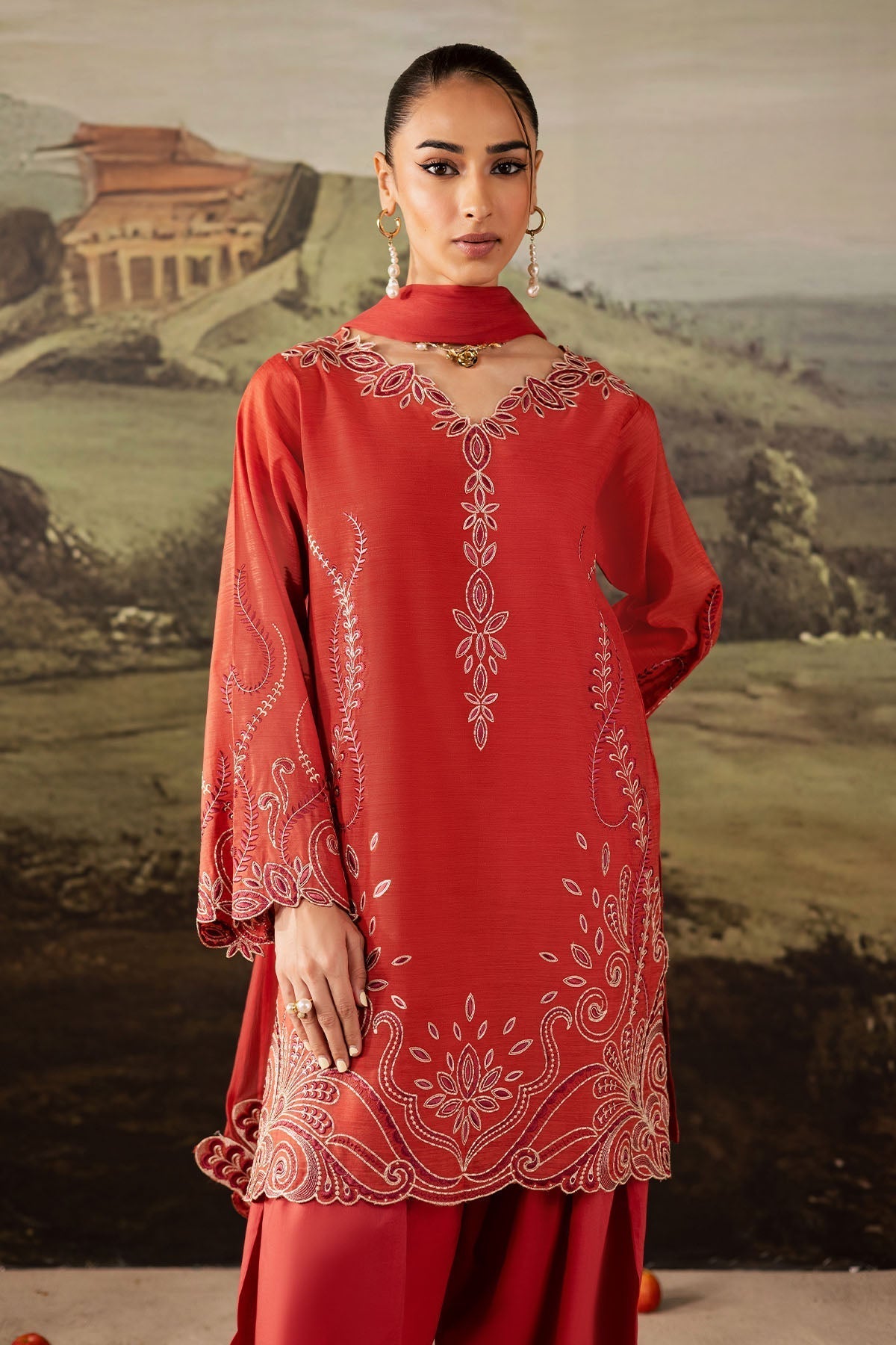 Nureh | Shades of Winter | NP-669 - Casual Dress - available at Maria Faisal in UK and USA.