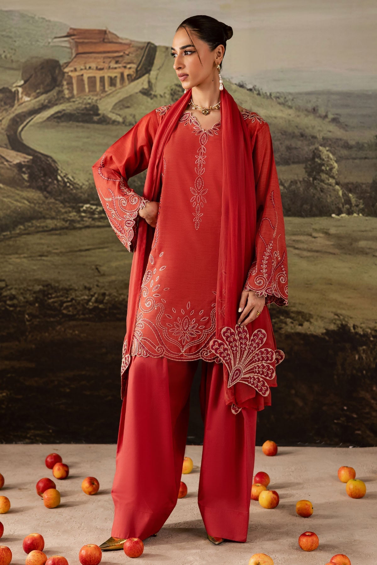 Nureh | Shades of Winter | NP-669 - Casual Dress - available at Maria Faisal in UK and USA.