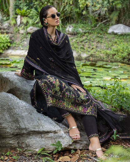 Mushq | Nuvera Raw Silk 26 | Onyxa - Luxury Dress - available at Maria Faisal in UK and USA.