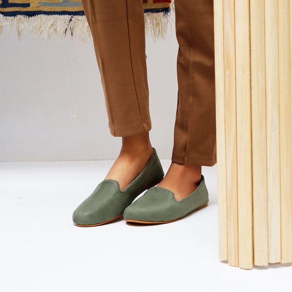 Olive Green Loafers - Waniyas