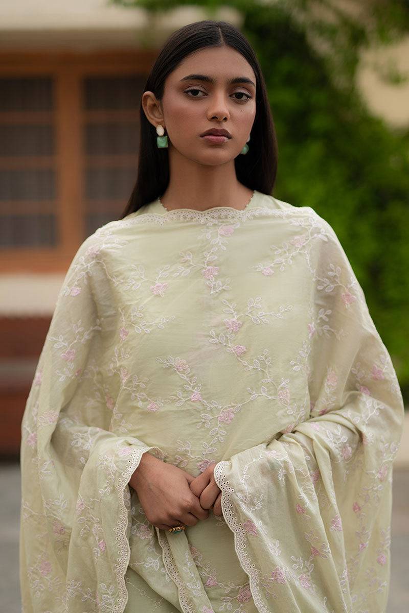 Cross Stitch | Mahiri Lawn 25 | CANARY GREEN by Maria Faisal - Registered Vendor of : Cross Stitch - type : Ladies Clothes - 100% original wedding dresses
