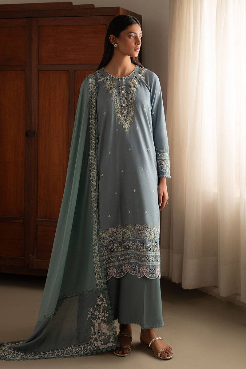 Cross Stitch | Mahiri Lawn 25 | MOONLIGHT BLUE by Maria Faisal - Registered Vendor of : Cross Stitch - type : Ladies Clothes - 100% original wedding dresses