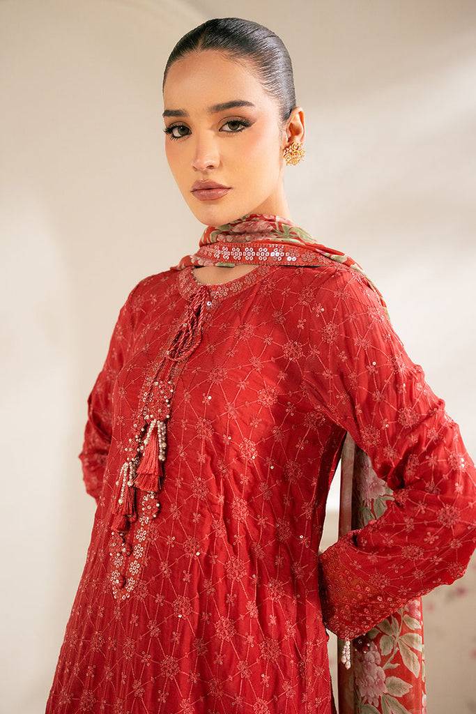 Cross Stitch | Luxe Atelier 25 | VERMILION CARDINAL by Maria Faisal - Registered Vendor of : Cross Stitch - type : Ladies Clothes - 100% original wedding dresses