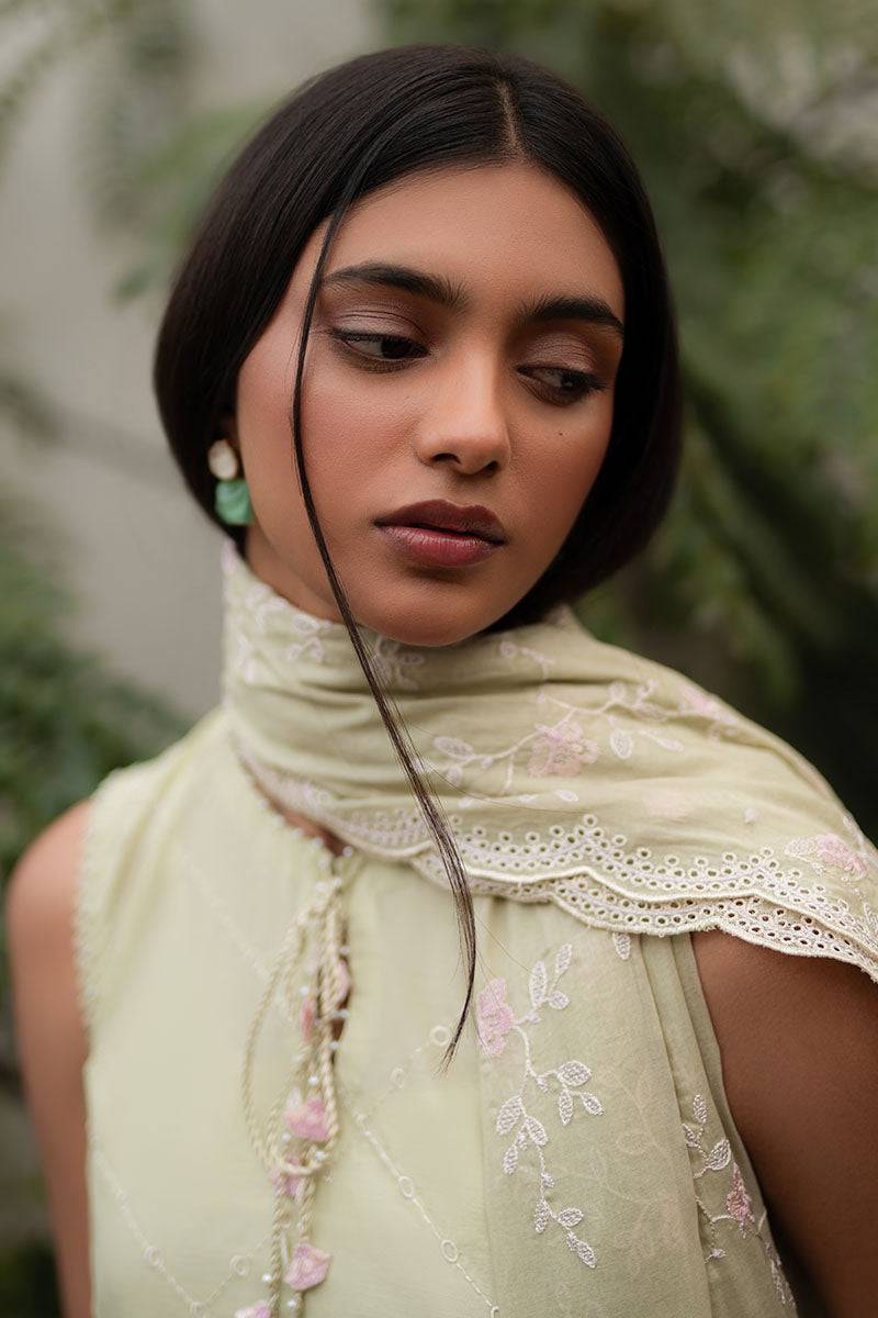 Cross Stitch | Mahiri Lawn 25 | CANARY GREEN by Maria Faisal - Registered Vendor of : Cross Stitch - type : Ladies Clothes - 100% original wedding dresses