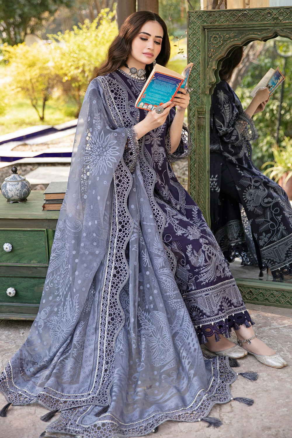Jazmin | Shahkaar Luxury Eid Lawn SS26 | SL22-D1 - Luxury Dress - available at Maria Faisal in UK and USA.