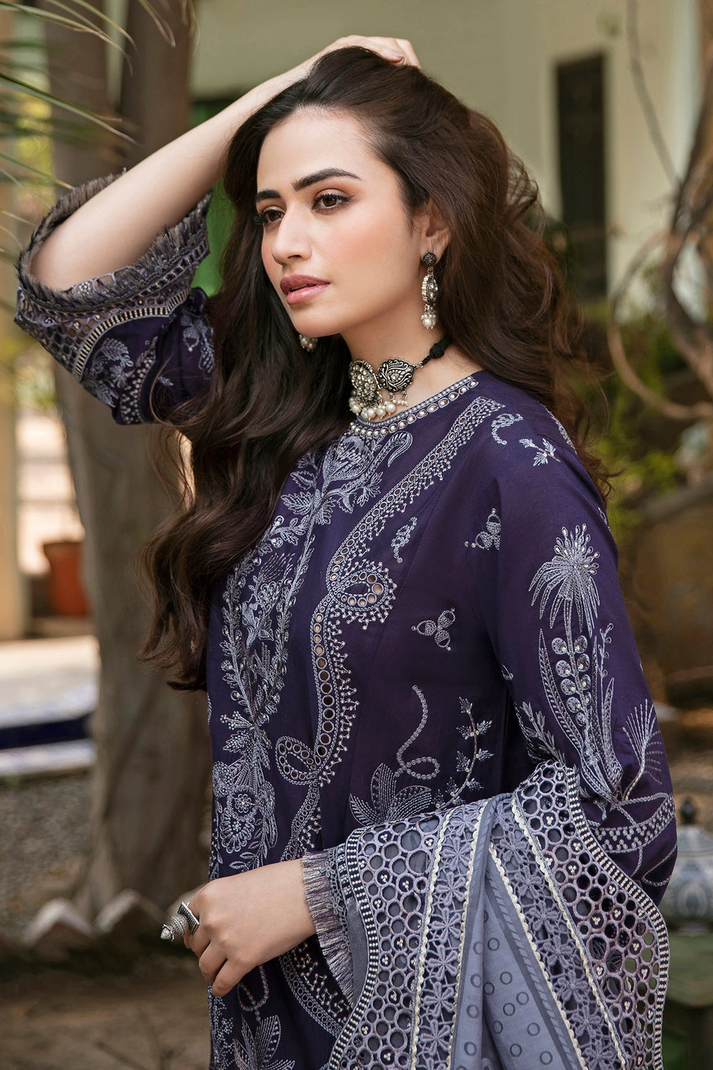 Jazmin | Shahkaar Luxury Eid Lawn SS26 | SL22-D1 - Luxury Dress - available at Maria Faisal in UK and USA.