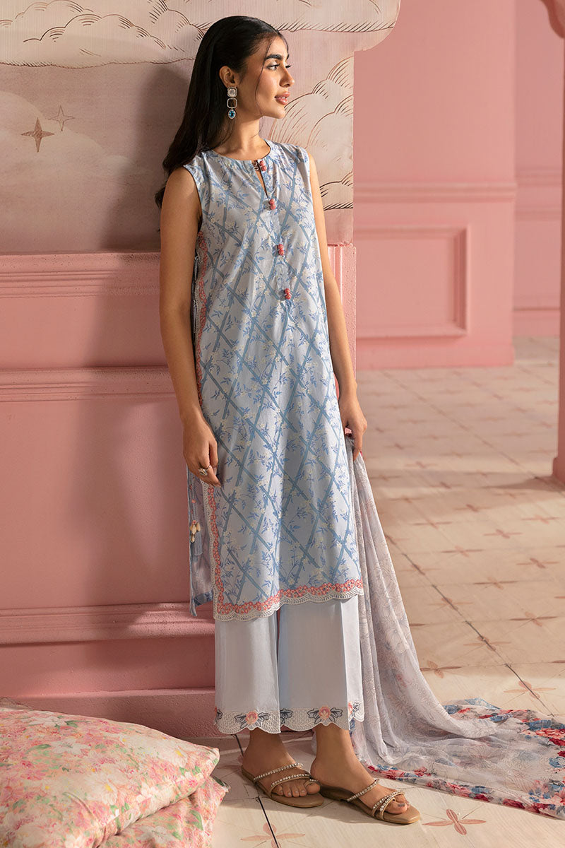 Cross Stitch | Premium Lawn 25 | AQUA ICE - Ladies Clothes 