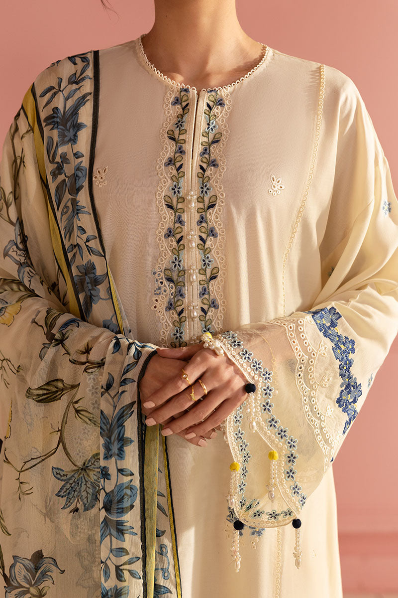 Cross Stitch | Premium Lawn 25 | BLUE ALLURE - Ladies Clothes 