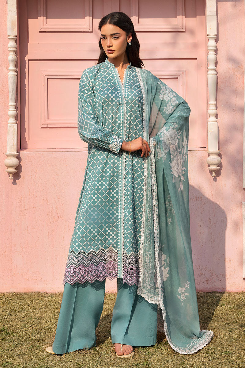 Cross Stitch | Premium Lawn 25 | TEAL GRACE - Ladies Clothes 