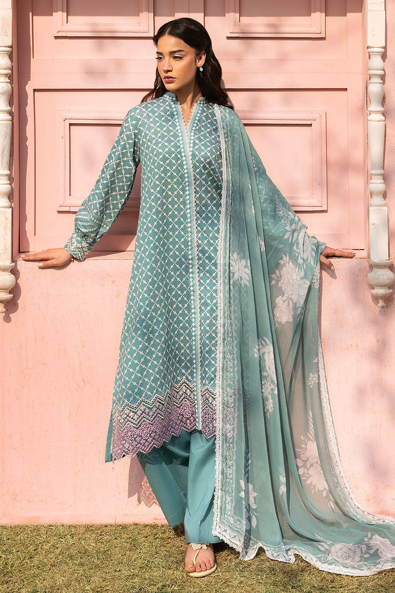 Cross Stitch | Premium Lawn 25 | TEAL GRACE - Ladies Clothes 