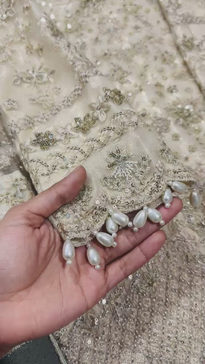 Ivory Faiza Saqlain Safak Gharara - Pakistani Nikkah Wedding Dress