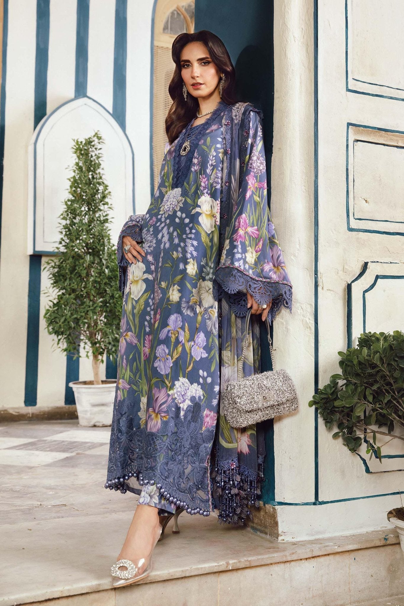 Maria B | M Prints Winter 25 | MPT-2708-B - Casual Dress - available at Maria Faisal in UK and USA.