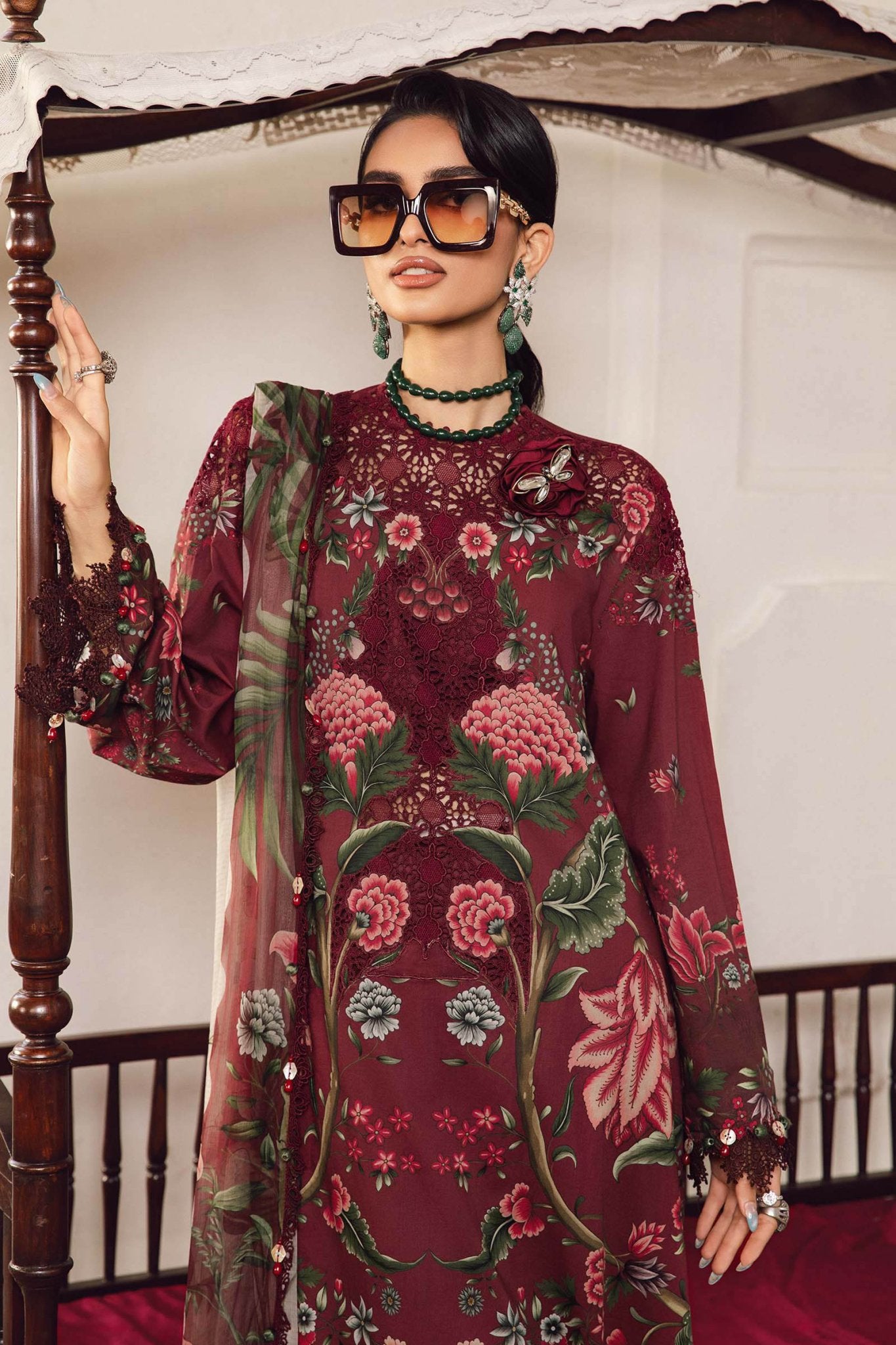 Maria B | M Prints Winter 25 | MPT-2709-A - Casual Dress - available at Maria Faisal in UK and USA.