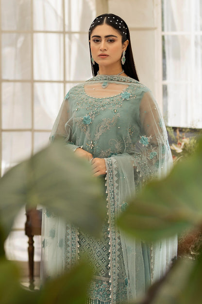 Raeesa Premium | Dehleez Formals | DL-1013 Caribbean Coast - Designer Dress with Intricate embroidery and embellishments. Shop elegent wedding dress at Maria Faisal.