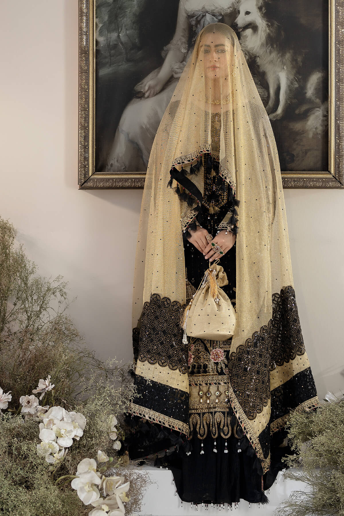 Raeesa Premium | Dehleez Formals | DL-1017 Nightingale - Designer Dress with Intricate embroidery and embellishments. Shop elegent wedding dress at Maria Faisal.