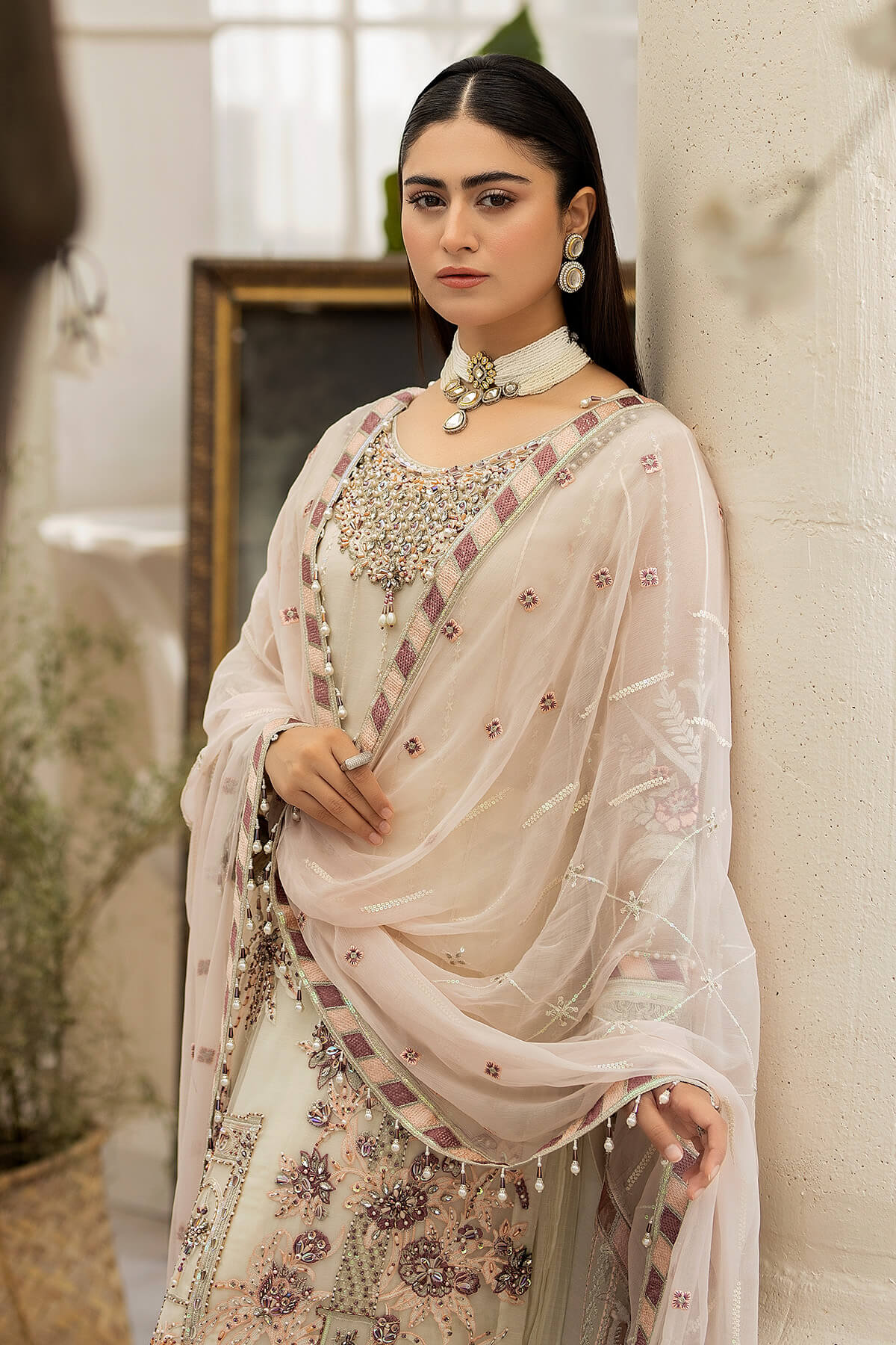 Raeesa Premium | Dehleez Formals | DL-1018 Mehtaab - Designer Dress with Intricate embroidery and embellishments. Shop elegent wedding dress at Maria Faisal.