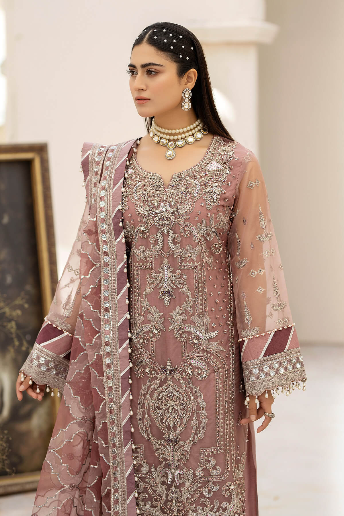 Raeesa Premium | Dehleez Formals | DL-1012 Persian Jewel - Designer Dress with Intricate embroidery and embellishments. Shop elegent wedding dress at Maria Faisal.