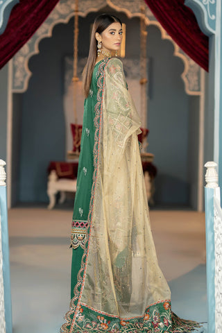 Raeesa Premium | LUXURY COLLECTION 23 | HU-2004 - Designer Dress with Intricate embroidery and embellishments. Shop elegent wedding dress at Maria Faisal.