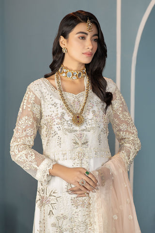 Raeesa Premium | LUXURY COLLECTION 23 | HU-2005 - Designer Dress with Intricate embroidery and embellishments. Shop elegent wedding dress at Maria Faisal.