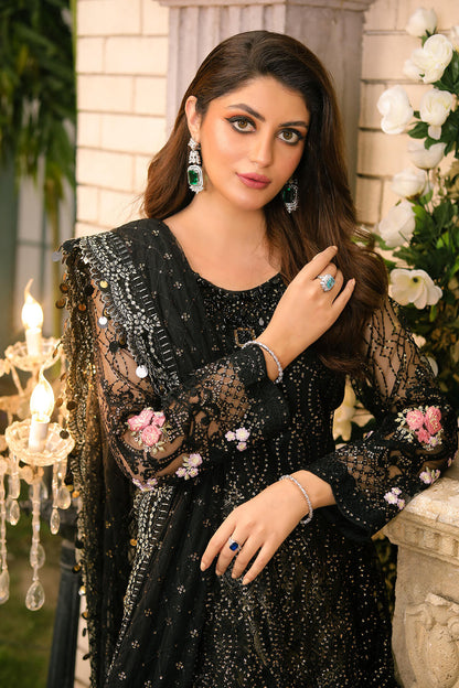 Raeesa Premium | Wajadan Wedding Formals | WD-3 Metal Black - Designer Dress with Intricate embroidery and embellishments. Shop elegent wedding dress at Maria Faisal.