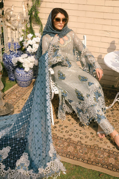 Raeesa Premium | Wajadan Wedding Formals | WD-5 Silver Grey - Designer Dress with Intricate embroidery and embellishments. Shop elegent wedding dress at Maria Faisal.