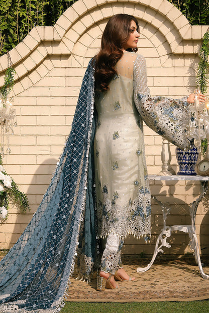 Raeesa Premium | Wajadan Wedding Formals | WD-5 Silver Grey - Designer Dress with Intricate embroidery and embellishments. Shop elegent wedding dress at Maria Faisal.