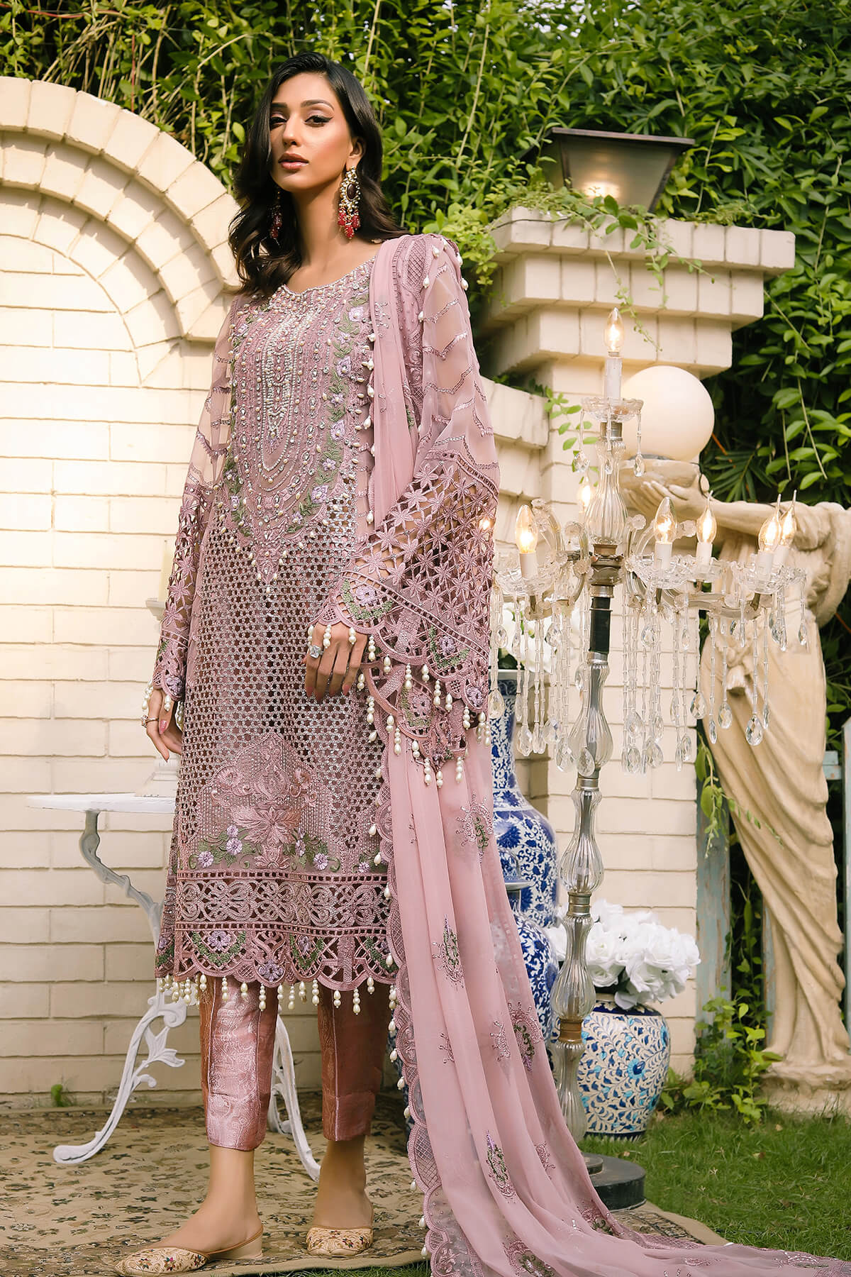 Raeesa Premium | Wajadan Wedding Formals | WD-7 Opera Mauve - Designer Dress with Intricate embroidery and embellishments. Shop elegent wedding dress at Maria Faisal.