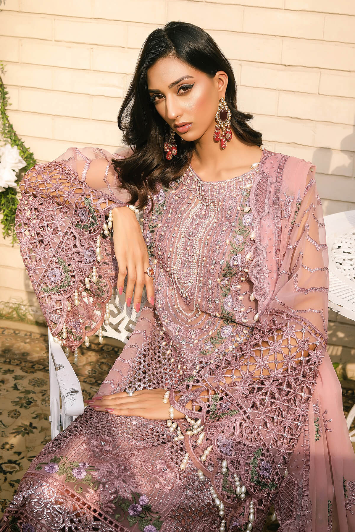 Raeesa Premium | Wajadan Wedding Formals | WD-7 Opera Mauve - Designer Dress with Intricate embroidery and embellishments. Shop elegent wedding dress at Maria Faisal.