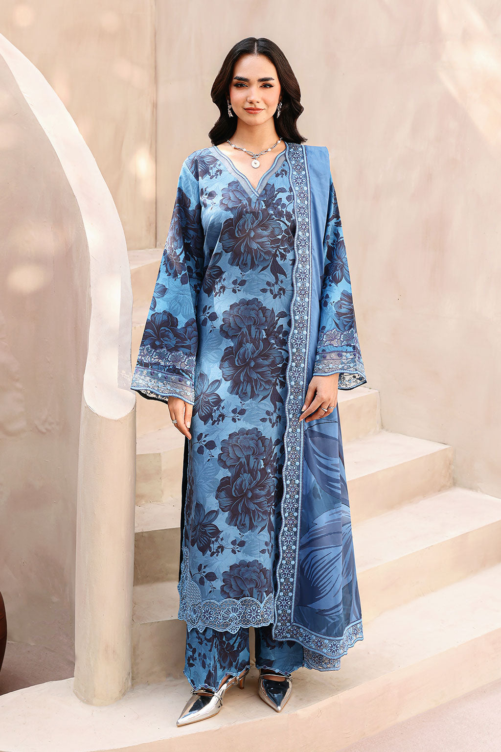 Ramsha | Naqsh Embroidered Rawsilk | RS-05 - Luxury Dress - available at Maria Faisal in UK and USA.