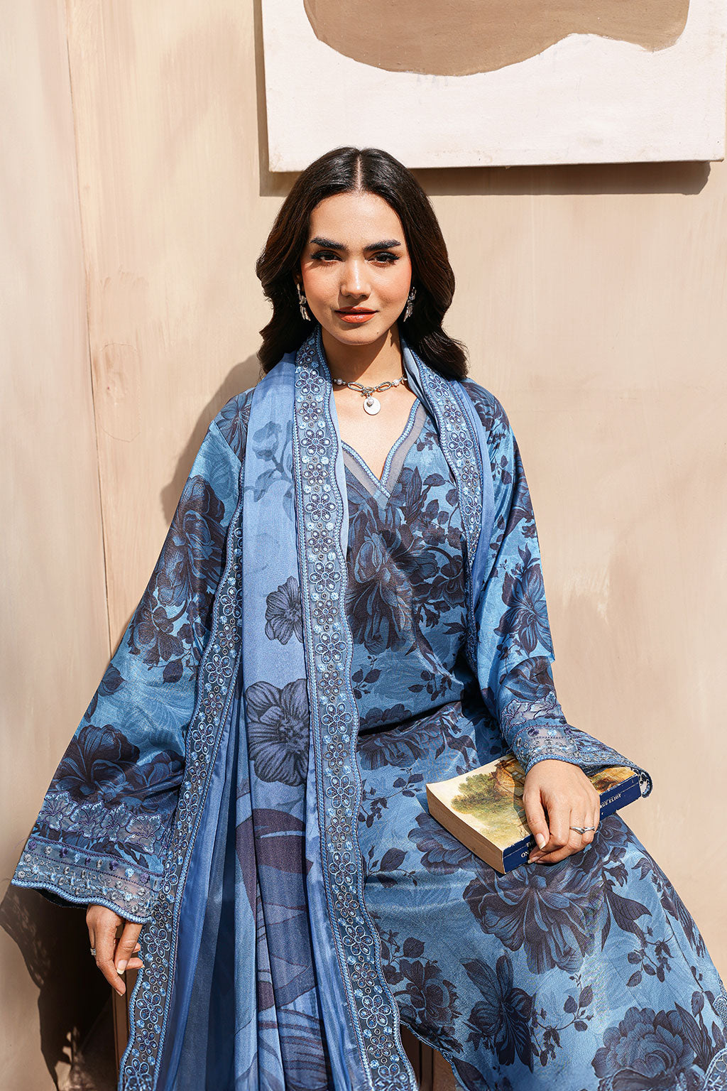 Ramsha | Naqsh Embroidered Rawsilk | RS-05 - Luxury Dress - available at Maria Faisal in UK and USA.