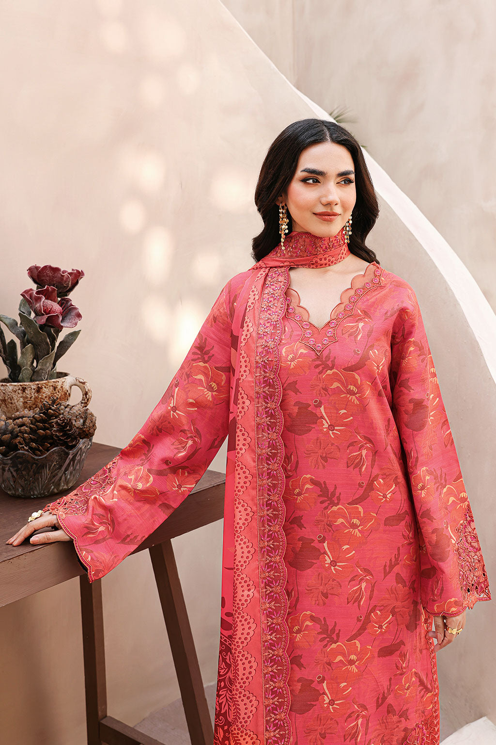 Ramsha | Naqsh Embroidered Rawsilk | RS-06 - Luxury Dress - available at Maria Faisal in UK and USA.