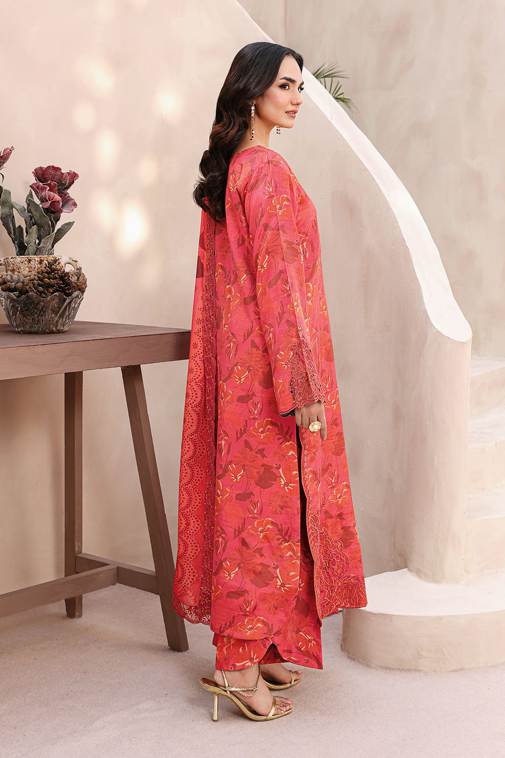Ramsha | Naqsh Embroidered Rawsilk | RS-06 - Luxury Dress - available at Maria Faisal in UK and USA.