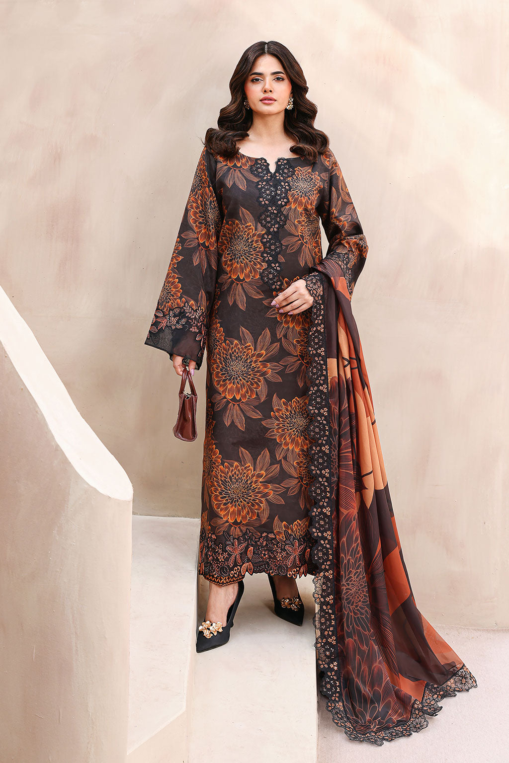 Ramsha | Naqsh Embroidered Rawsilk | RS-02 - Luxury Dress - available at Maria Faisal in UK and USA.