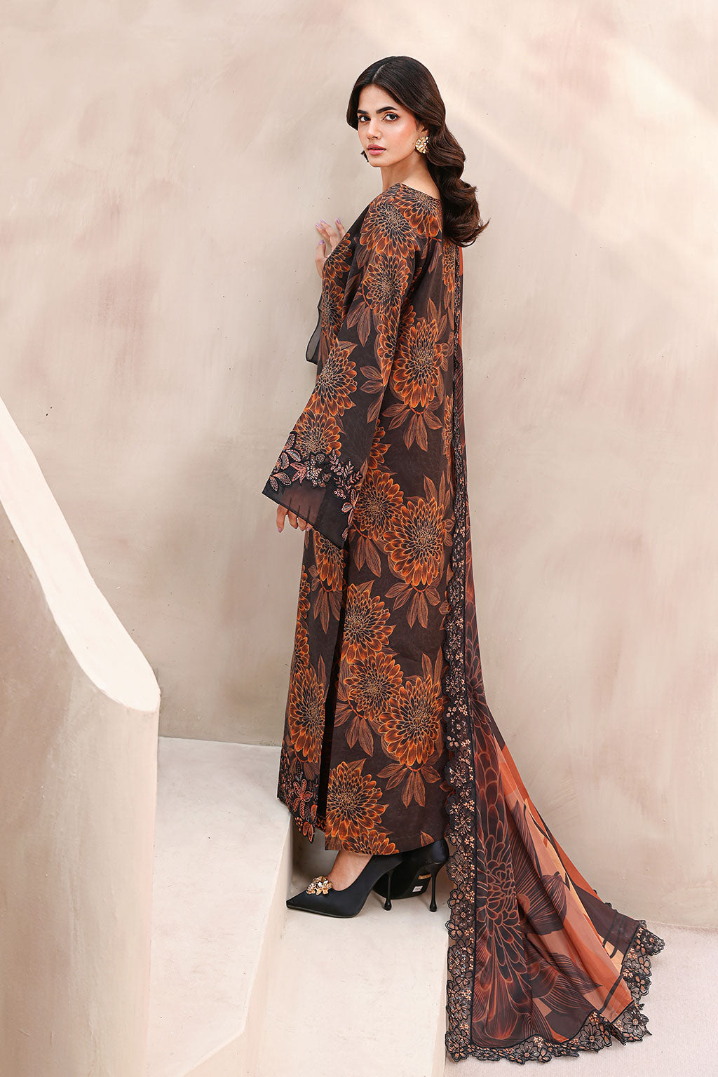 Ramsha | Naqsh Embroidered Rawsilk | RS-02 - Luxury Dress - available at Maria Faisal in UK and USA.
