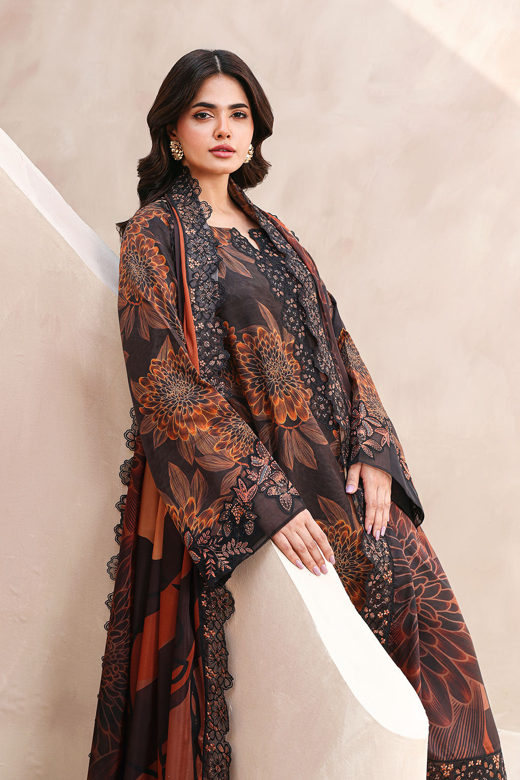 Ramsha | Naqsh Embroidered Rawsilk | RS-02 - Luxury Dress - available at Maria Faisal in UK and USA.