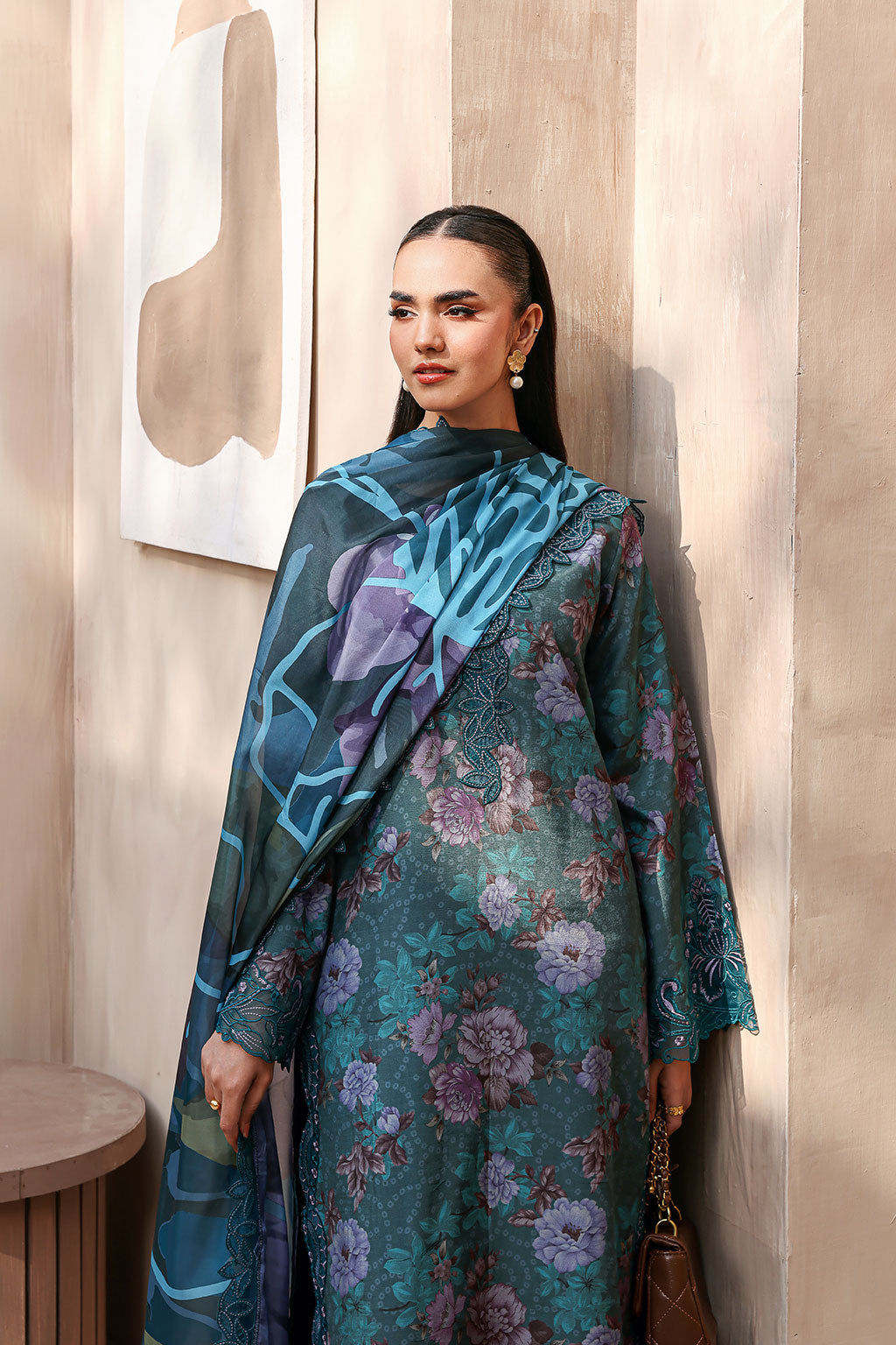 Ramsha | Naqsh Embroidered Rawsilk | RS-03 - Luxury Dress - available at Maria Faisal in UK and USA.