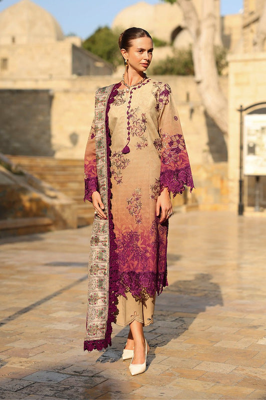 Rangrasiya | Carnation Luxury Shawl Edit | Chai - Casual Wear - available at Maria Faisal in UK and USA