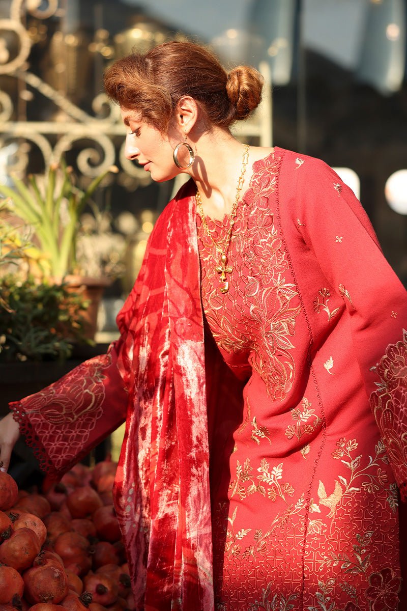 Rangrasiya | Carnation Luxury Shawl Edit | Cold Brew - Casual Wear - available at Maria Faisal in UK and USA