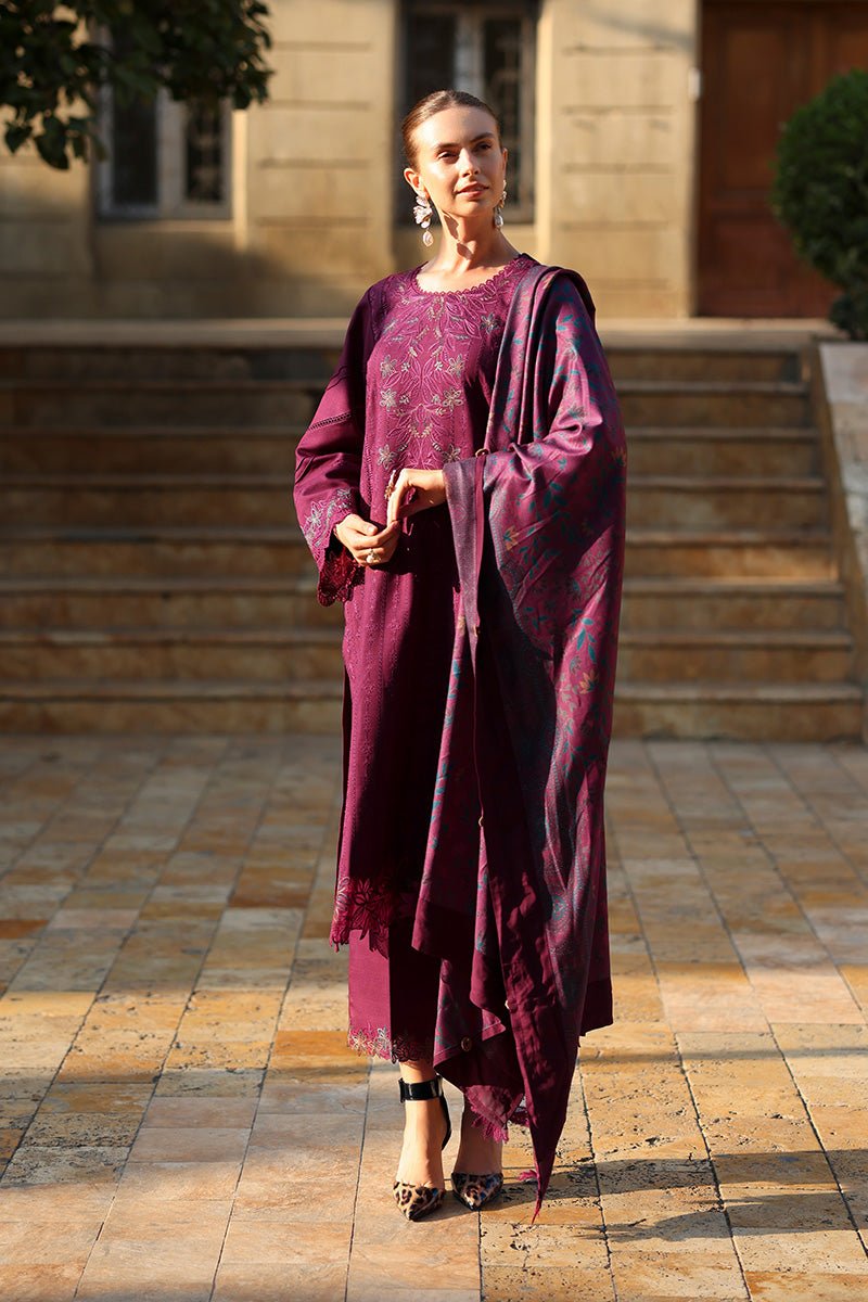 Rangrasiya | Carnation Luxury Shawl Edit | Espresso - Casual Wear - available at Maria Faisal in UK and USA