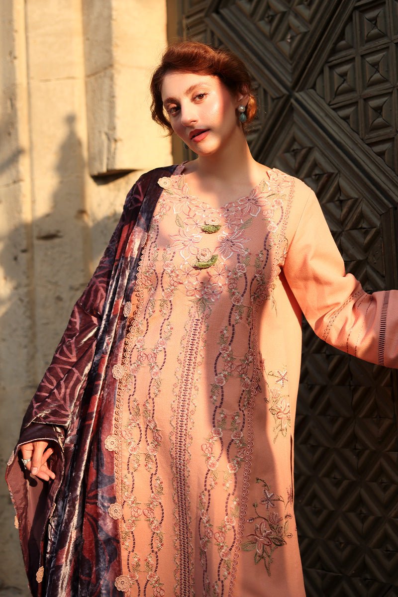 Rangrasiya | Carnation Luxury Shawl Edit | Latte - Casual Wear - available at Maria Faisal in UK and USA
