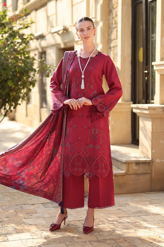 Rangrasiya | Carnation Luxury Shawl Edit | Mocha - Casual Wear - available at Maria Faisal in UK and USA