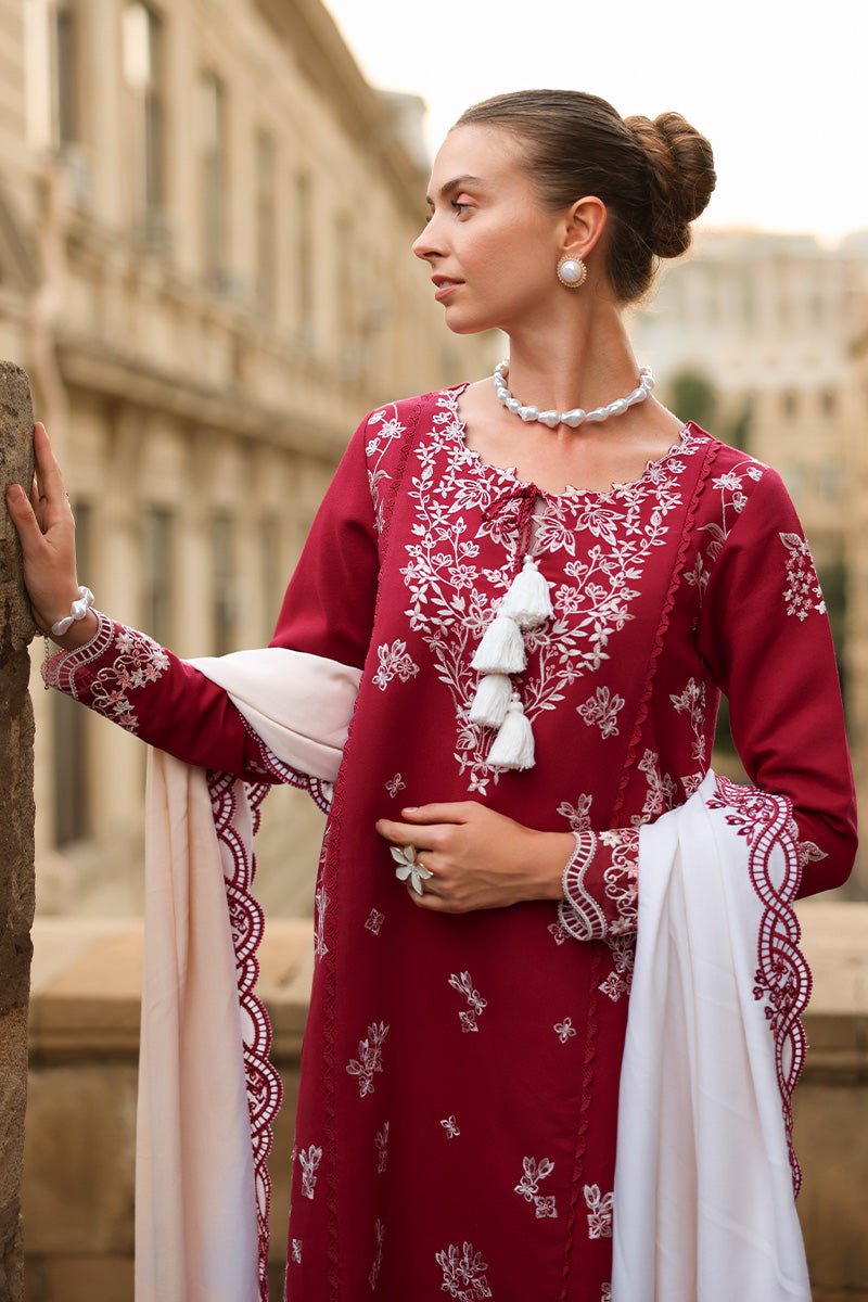 Rangrasiya | Carnation Luxury Shawl Edit | Rose - Casual Wear - available at Maria Faisal in UK and USA