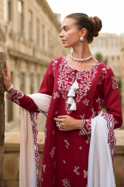 Rangrasiya | Carnation Luxury Shawl Edit | Rose - Casual Wear - available at Maria Faisal in UK and USA