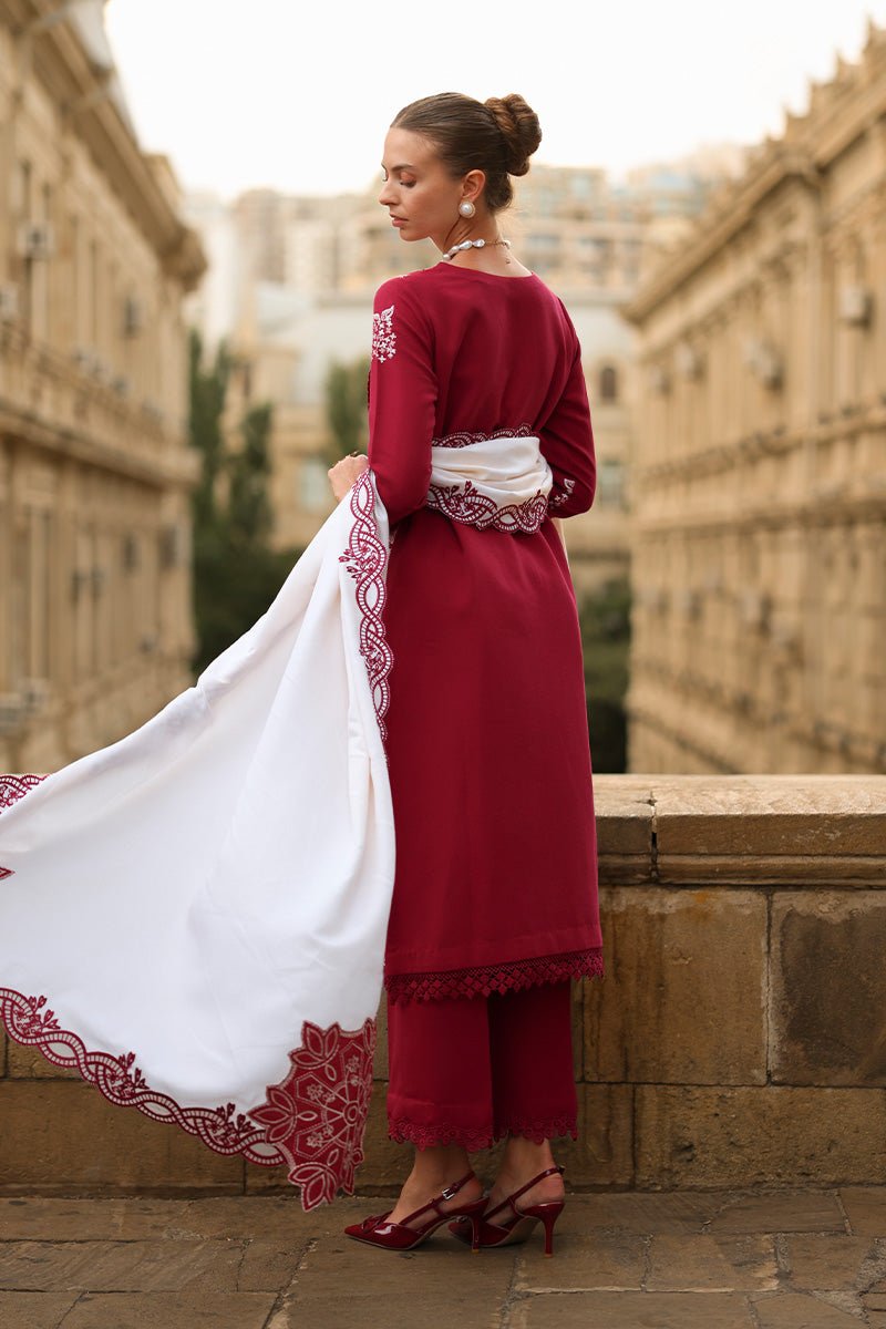 Rangrasiya | Carnation Luxury Shawl Edit | Rose - Casual Wear - available at Maria Faisal in UK and USA