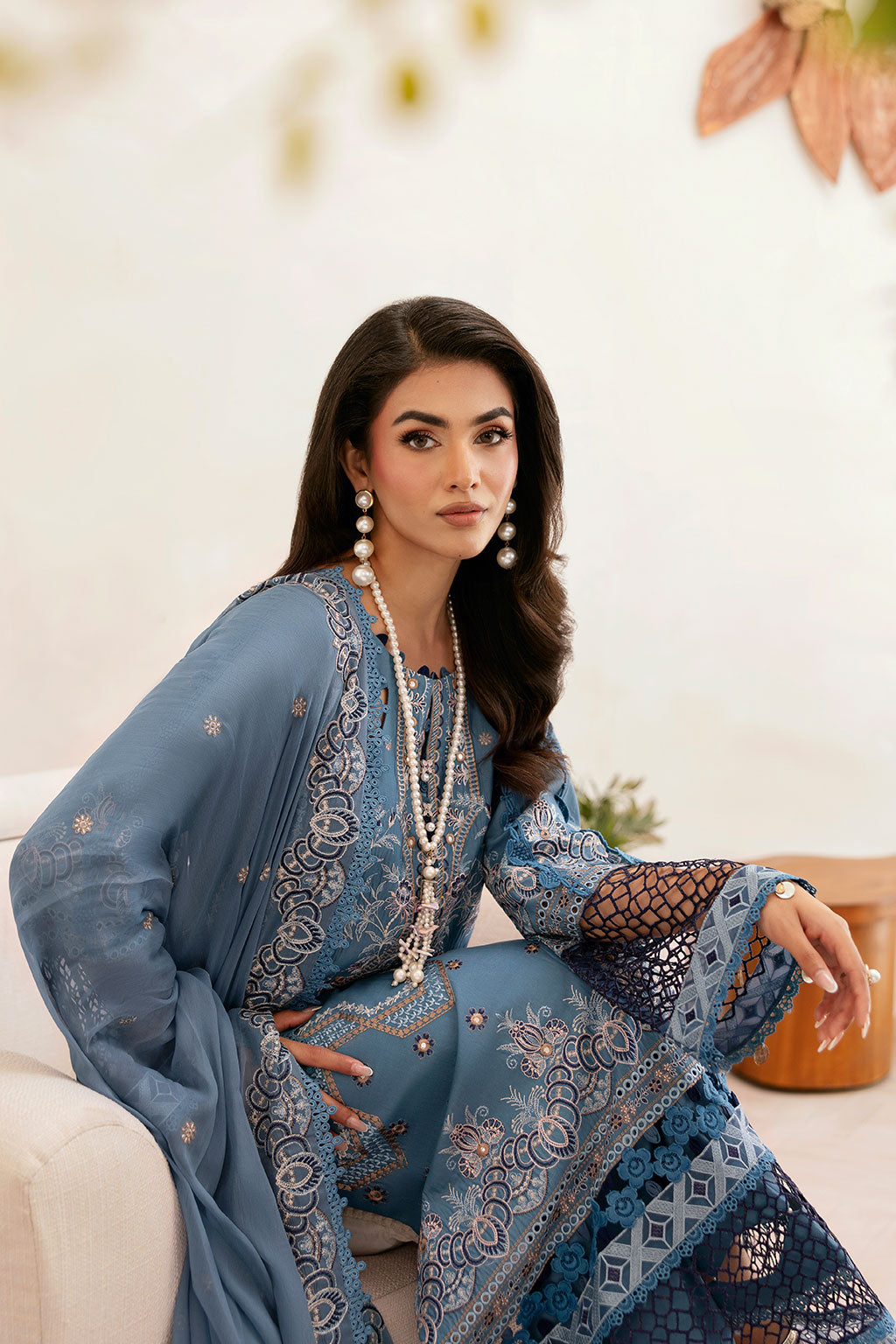 Ramsha | Ghazal Luxury Lawn | G-407 - Luxury Dress - available at Maria Faisal in UK and USA.