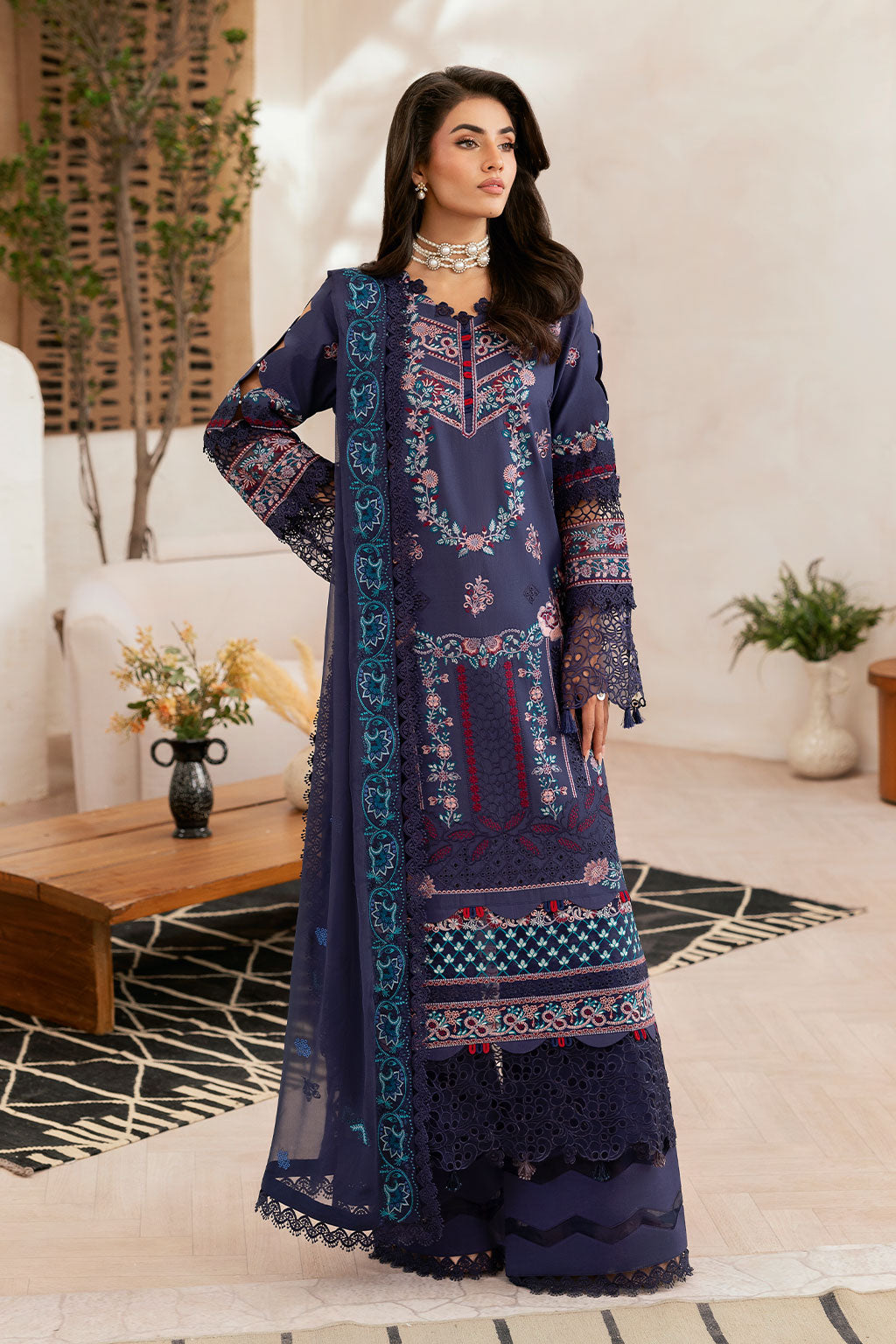 Ramsha | Ghazal Luxury Lawn | G-401 - Luxury Dress - available at Maria Faisal in UK and USA.